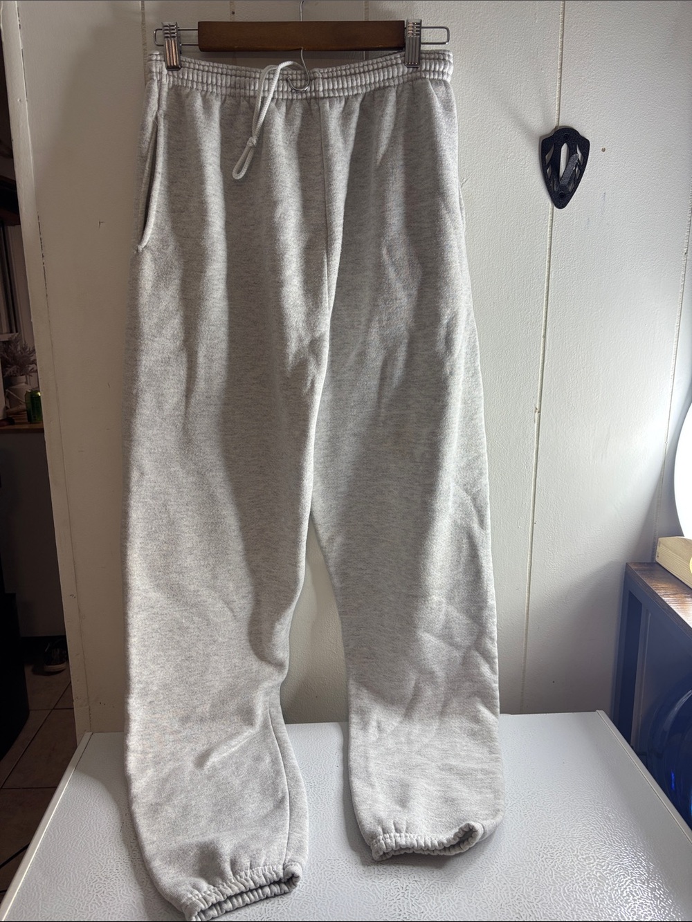 266 - Men's Light Gray Fleece Sweatpants - Comfortable Everyday Joggers